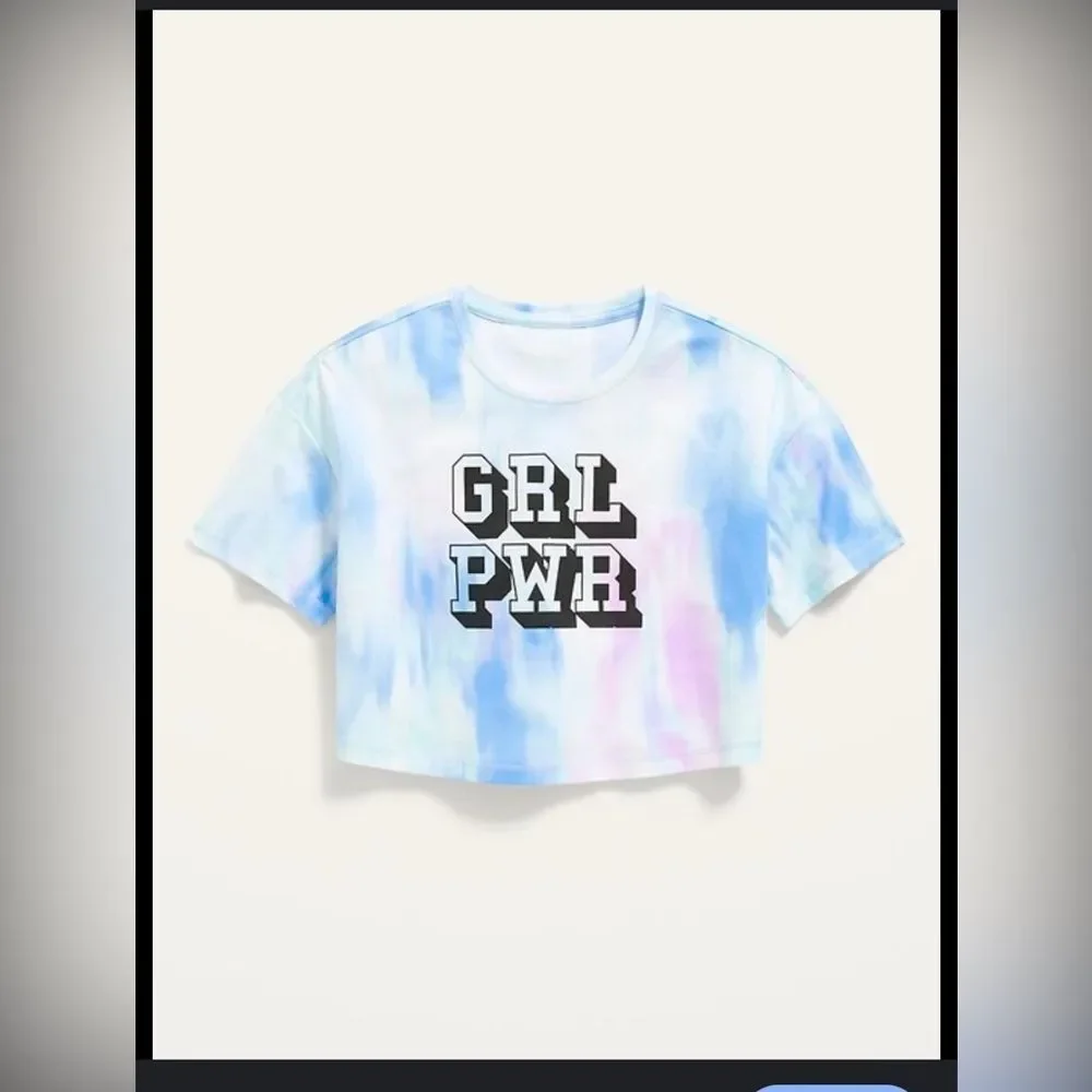 NWT youth girl tie dye crop top shirt Sz XXL (18)
